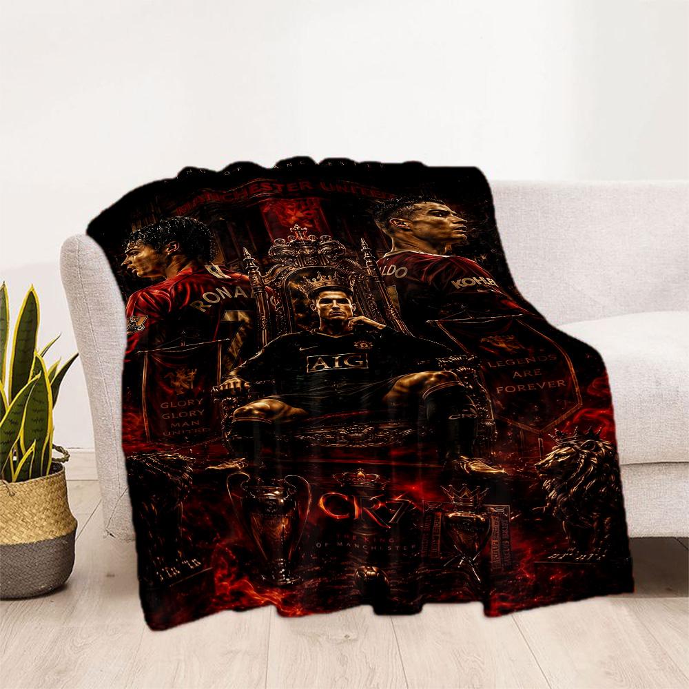 Ronaldo's Legacy Football Blanket Soft Warm Cozy Suitable for Bed Picnics Sofa for All Seasons Stylish Decor Suitable for Gifting Relatives and Friend