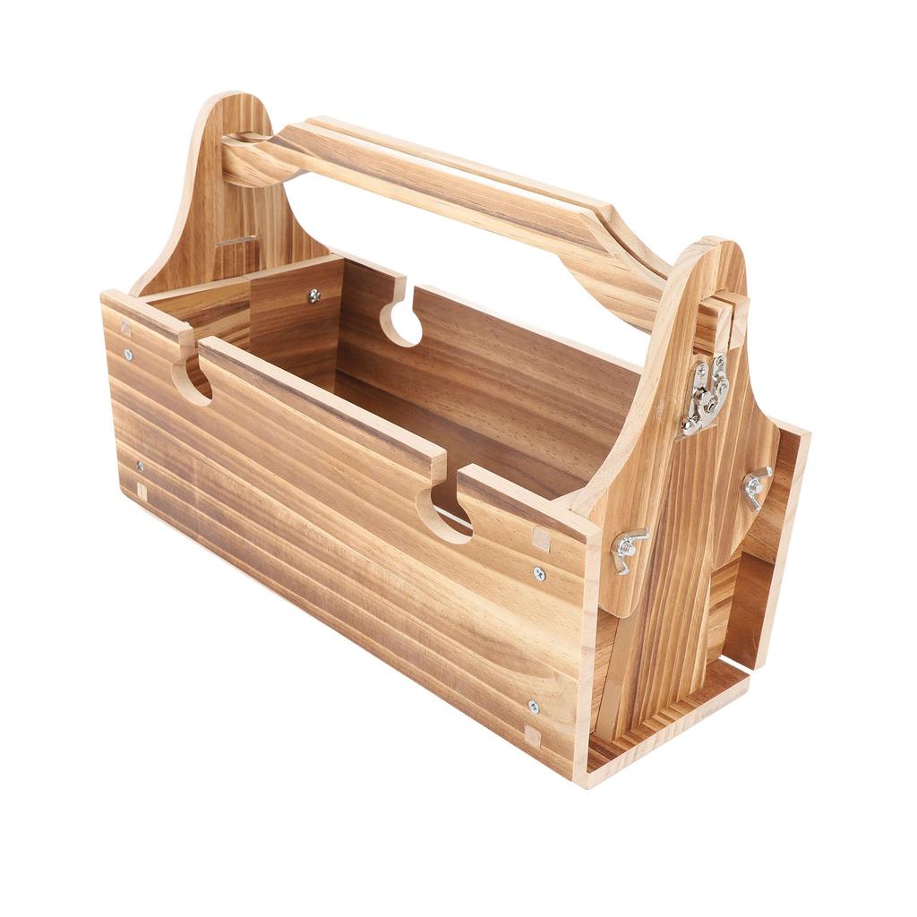 Wooden Folding Picnic Basket Table Outdoor Portable 2 in 1 Vintage with Wine Glass Holder