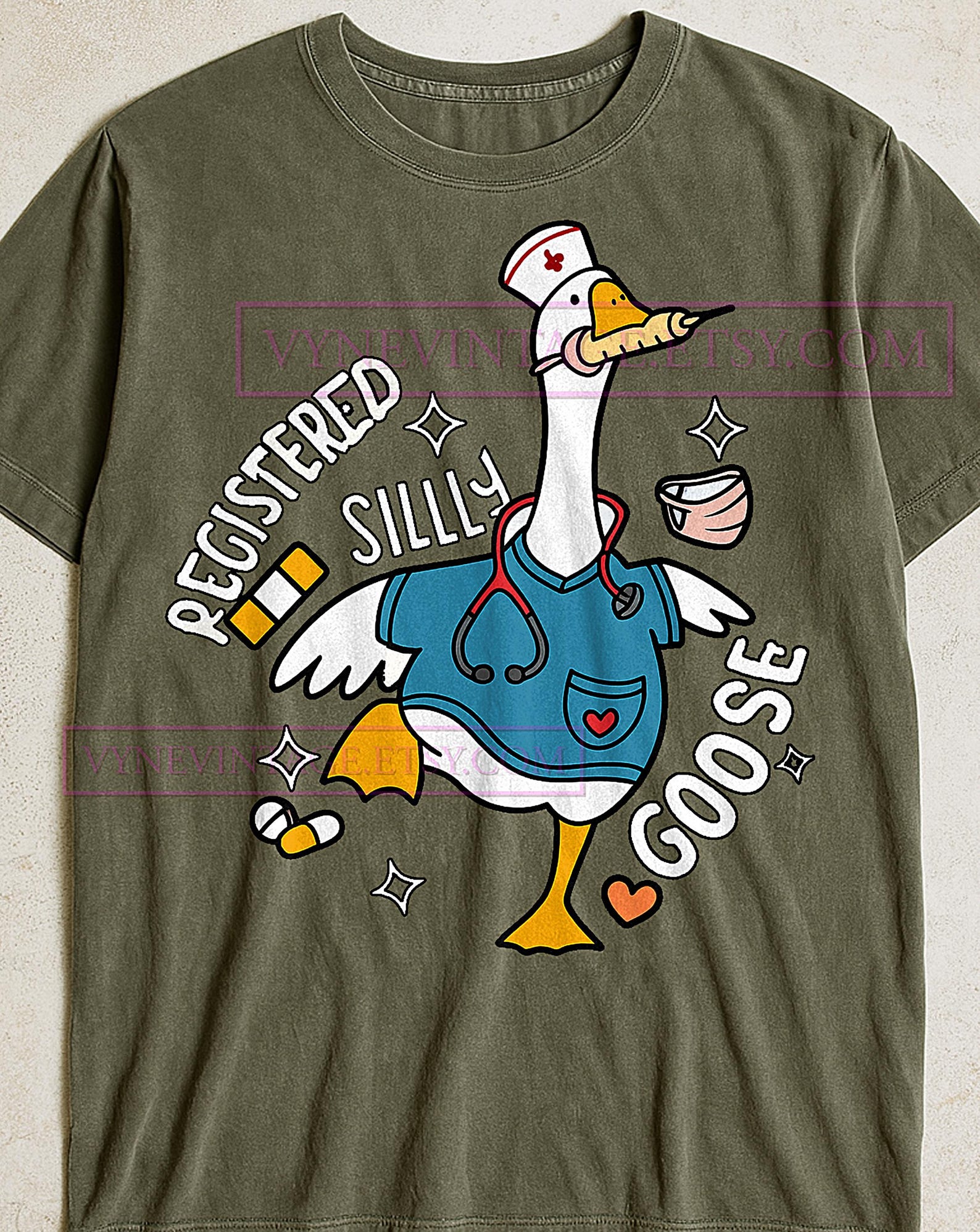 Registered Silly Goose T-Shirt, Funny Quote Graphic Tee, Humorous Animal Shirt, Silly Goose Fan Gift, Quirky Sarcastic Tee M