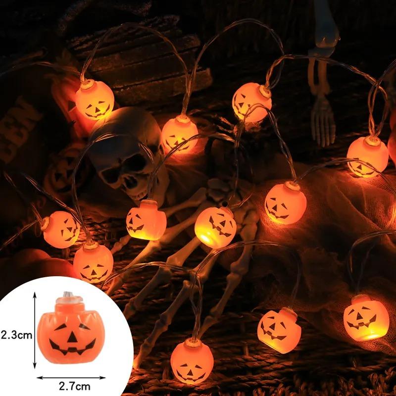 1.5m 10Led Halloween Light String Pumpkin Skull Eye Balls Ghost Festival Party Lantern Trick or Treat Happy Halloween Day Decor