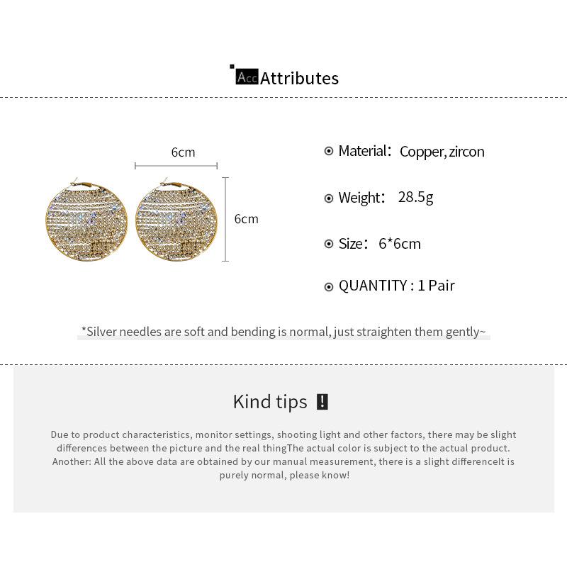 Shiny Full Rhinestones Large Hoop Earrings for Women Exaggerated Crystal Big Circle Ear Buckles Lavish Party Jewelry Gifts K