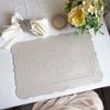 Imitation Leather Totem Dining Placemat Oil-Proof Waterproof Place Mat Retro Relief Table Mat for Kitchen Table Coffee Pad
