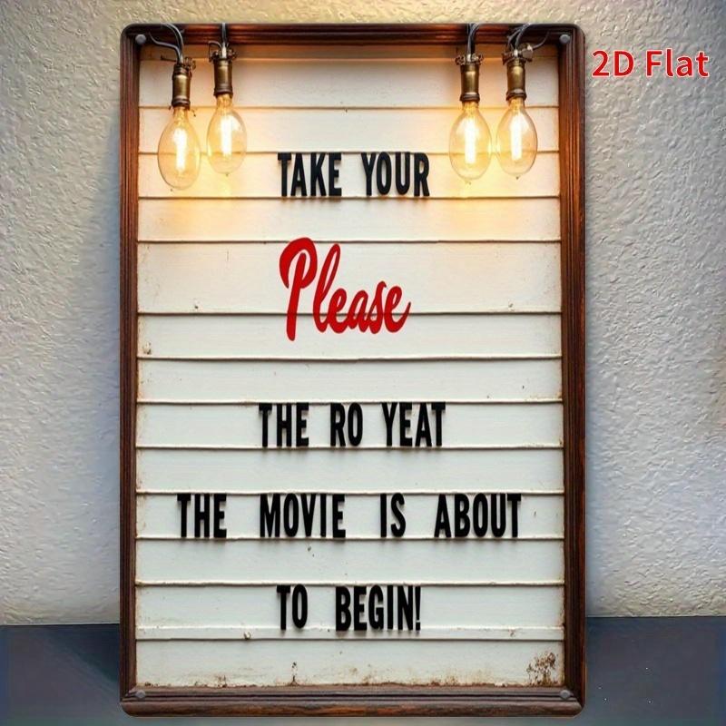 

Please Take Your Please Humorous Metal Wall Art Rustic Tin Sign with Vintage Movie Poster Design Durable Iron Home Bar C 20x30cm（7.8x11.8inch）