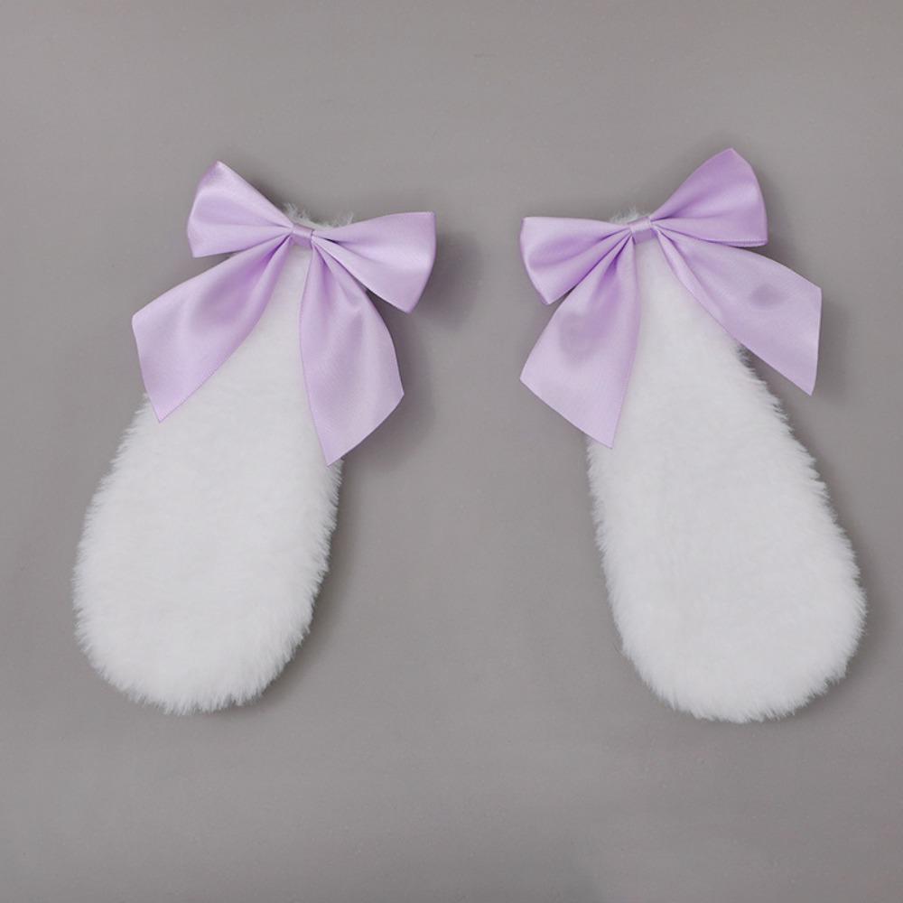 Plush Lolita Hairclips Soft Cosplay Headwear Kawaii Bunny Ears Hairpin  Party Wear