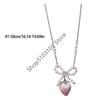 Sweet Strawberry Bowknot Pearls Pendant Necklace Elegant Beaded Neck Jewelry Piece For Women Girls Gift