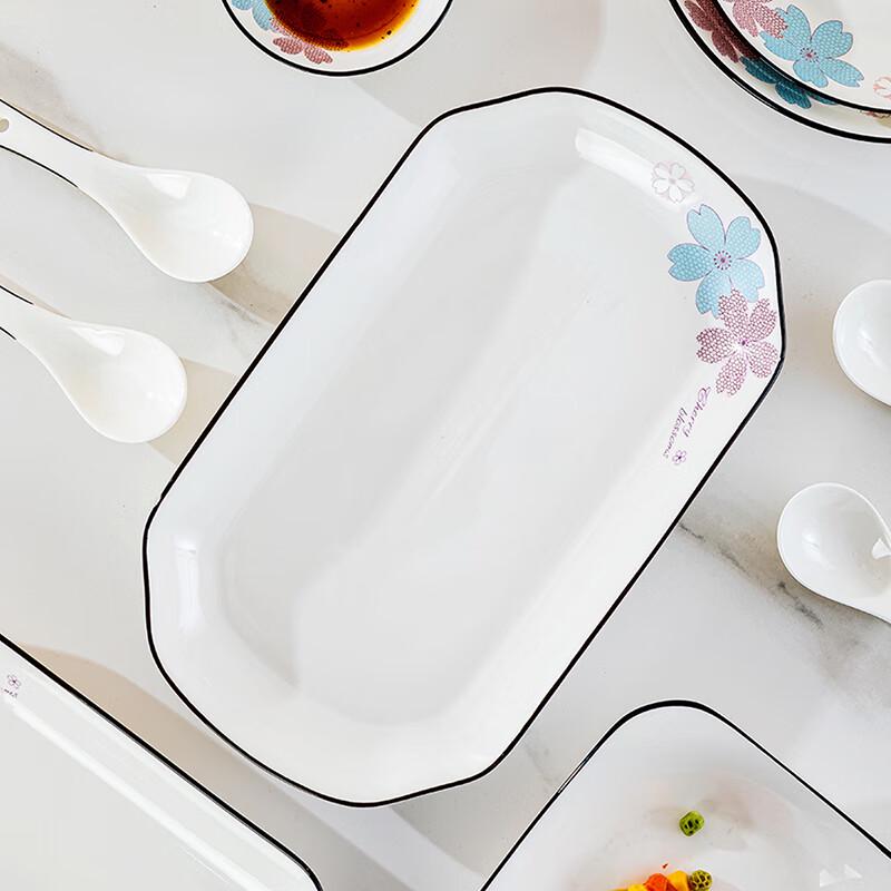 Jingdezhen Europäischer Stil Florales Keramik Fischplatten-Set