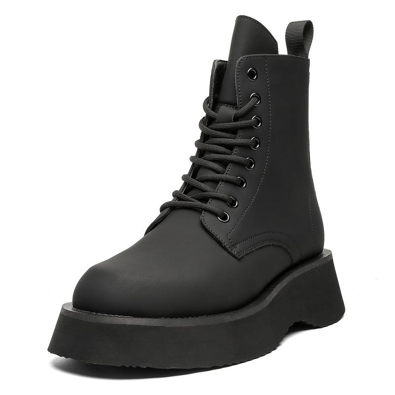 

2024 новые ботинки Мартин мужские большая голова ретро платформа ботинки-локомотивы молния высокие ботинки 22310-J 38 чёрный