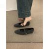 Korean Version of Versatile One-word Buckle with Plush Mary Jane Shoes Women's Shoes Autumn and Winter Casual Flat-bottomed Velvet Cotton Shoes