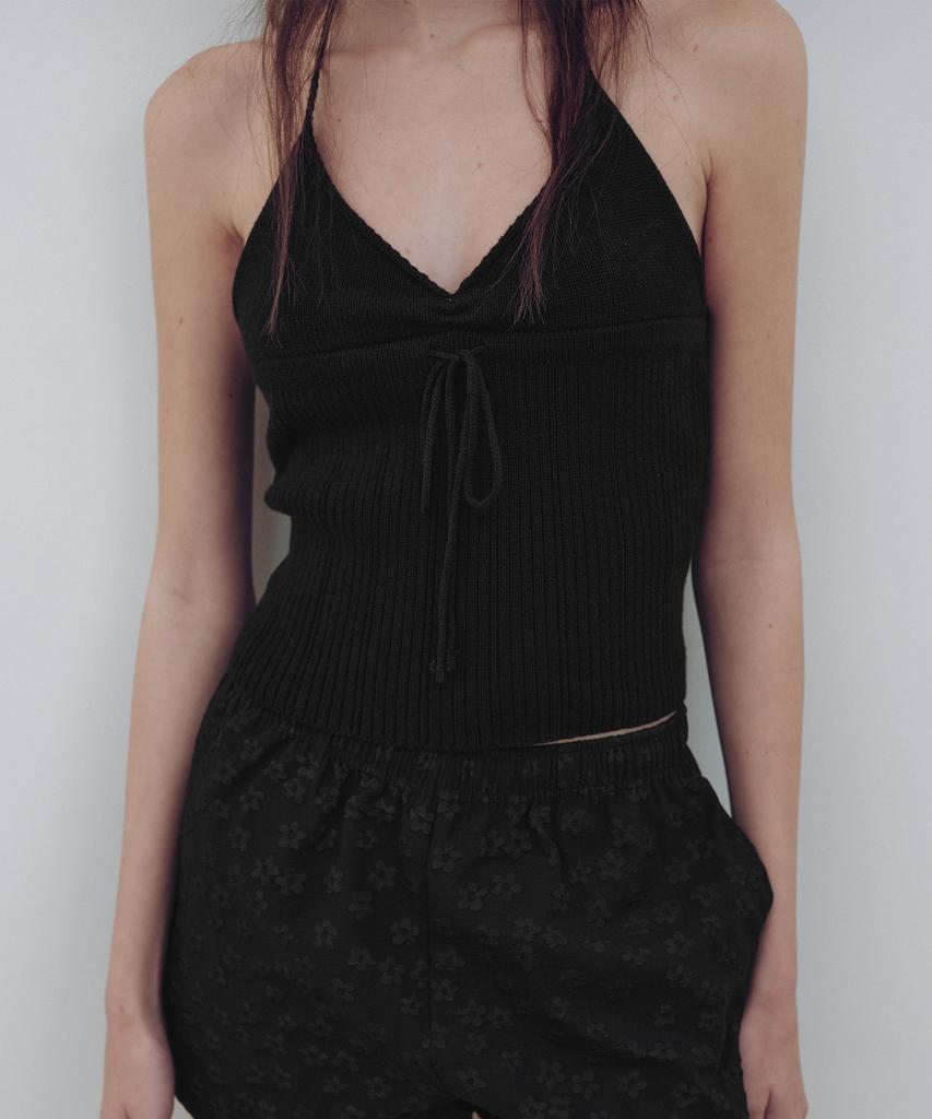 Yulago Riley Halter Neck Knit Top