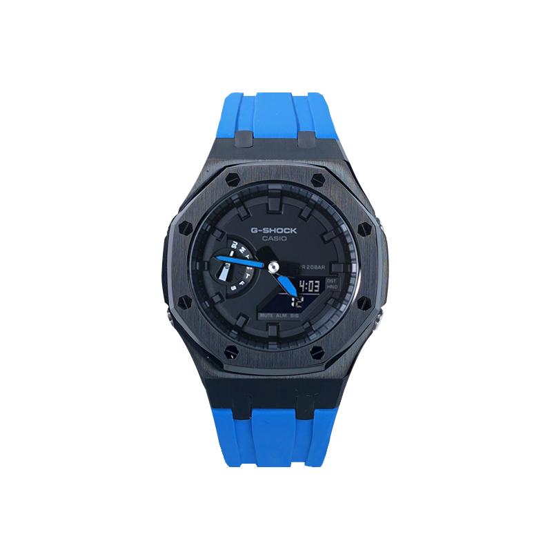 Casio Herren Flüssigkristall/Analog Dual-Display Serie Schwarze Uhr GA-2100-7A-