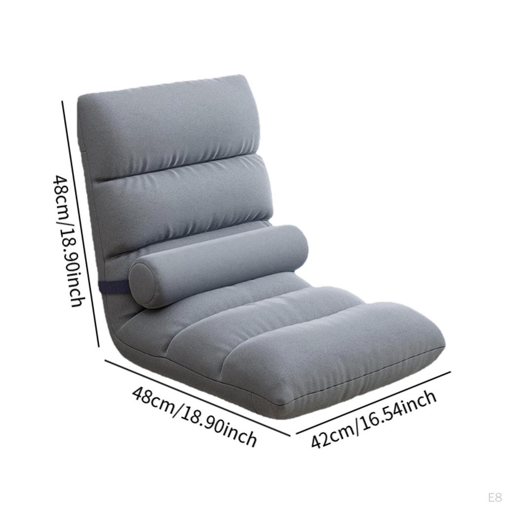 5 Level Adjustable Floor Chair Folding Gaming with Soft Headrest Easy To Carry And Clean