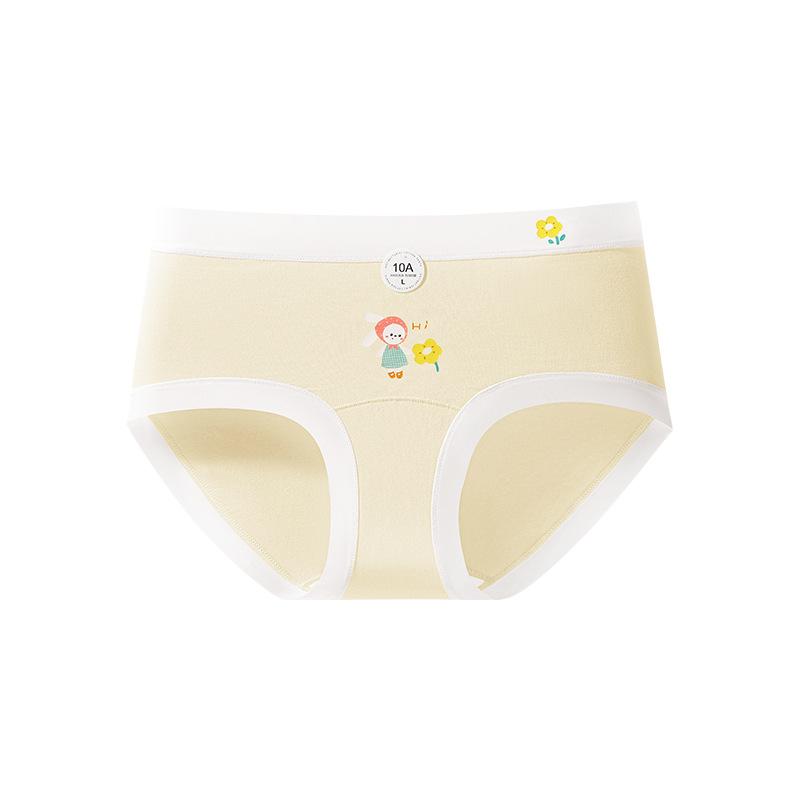 Ladies Spring and Autumn Sweet Cartoon Print Pure Cotton 10A Antibacterial Crotch Skin Breathable Briefs