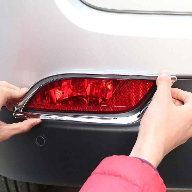 For Jeep Compass 2017 2018 2019 ABS Chrome Rear Bumper Reflector Fog Light Lamp Cover Sticker 2pcs