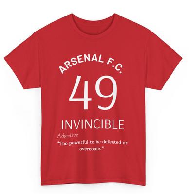 Arsenal Football 49 Invincible Definition T-Shirt/Tee/To<wbr/>p. Unisex Unisex T-Shirt