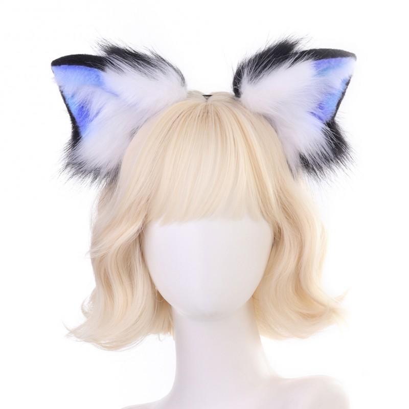 Adjustable Cat Ear Headband Women Girls Kawaii Anime Cosplay Accessory Handmade Animal Ears Hairband