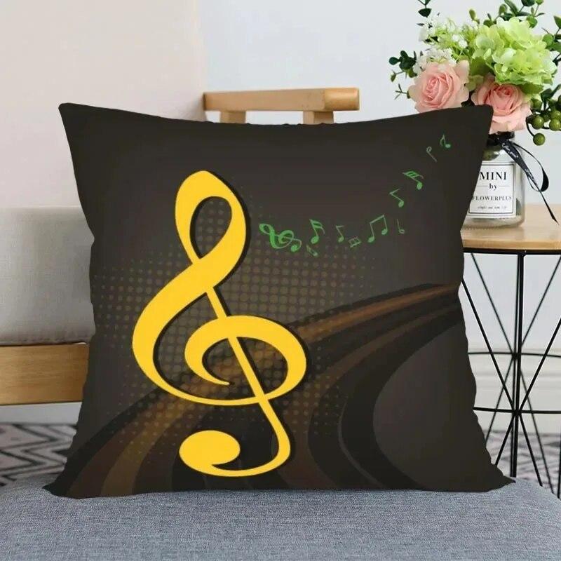 Music Theme Series Pillowcases, Living Room Sofa Chair Cushion Covers, Bedroom Home Decoration Gifts