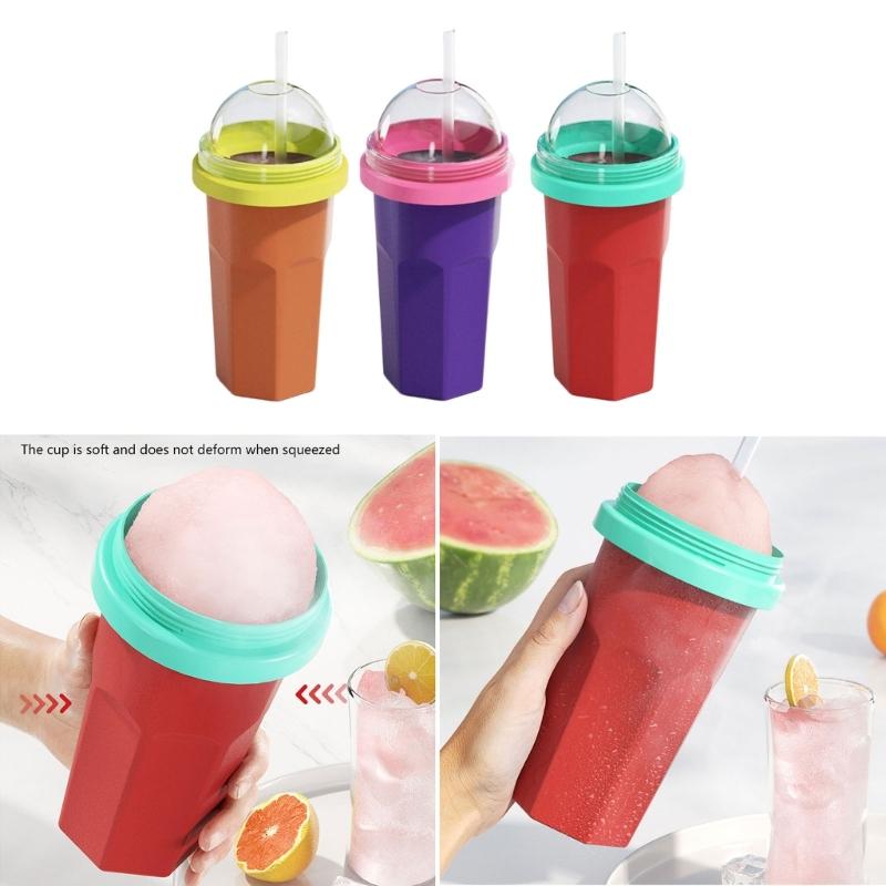 Practical Slushies Maker with Detachable Lid for Beverages Travel Friendly Squeeze Ice Slush Cup For Cold Drink Use