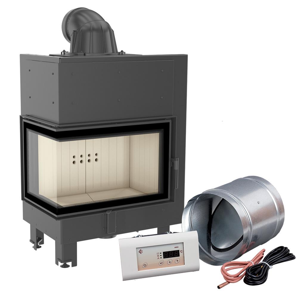 Smart Steel Fireplace KRATKI MBM Left 10 kW Ø 200 MSK