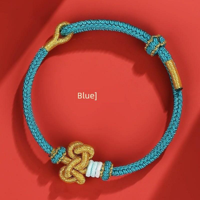 

Гора Утай На берегу Узел Вэньчан Ремешок для переноски Экзамен Вступительный экзамен для аспирантов Подарок студенту Сделай сам Золотой титул рейтинга Браслет Ручной работы Wenchang Knot-Blue