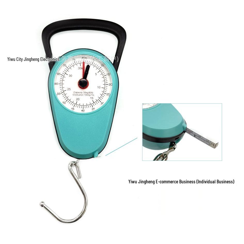 Seyahat İçin Mezuralı Taşınabilir 35kg Mekanik Askılı Tartı