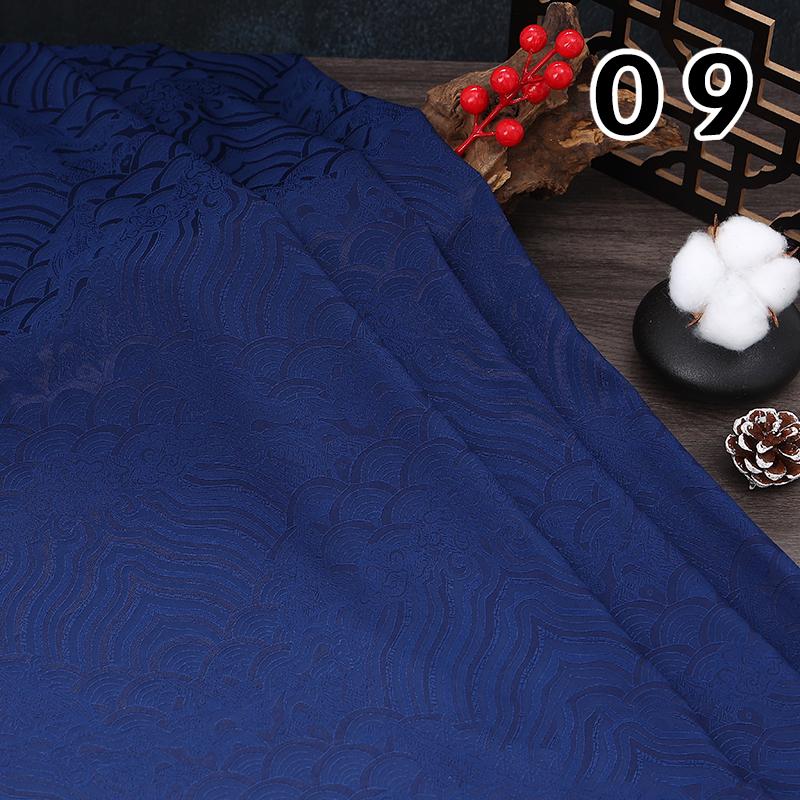 100x150cm Meerwasser Wolke Welle Jacquard Brokatstoff Chinesischer Stil Damast Satin DIY Nähen Hanfu Cheongsam Antikes Kostüm
