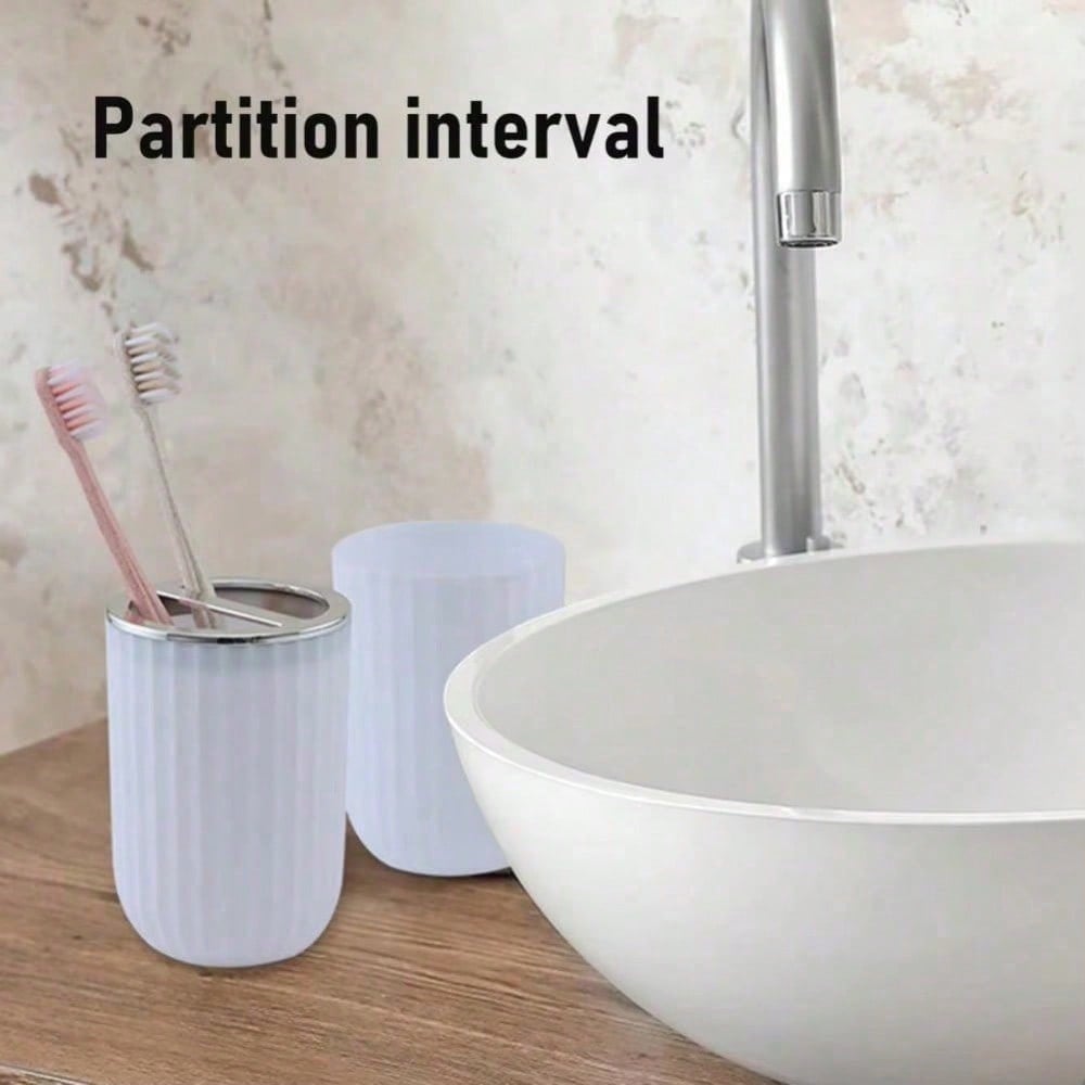 1Set Luxurious Bathroom Accessory Set Complete with Mouthwash Cup Soap Holder Liquid Soap Dispenser Toothbrush Holder