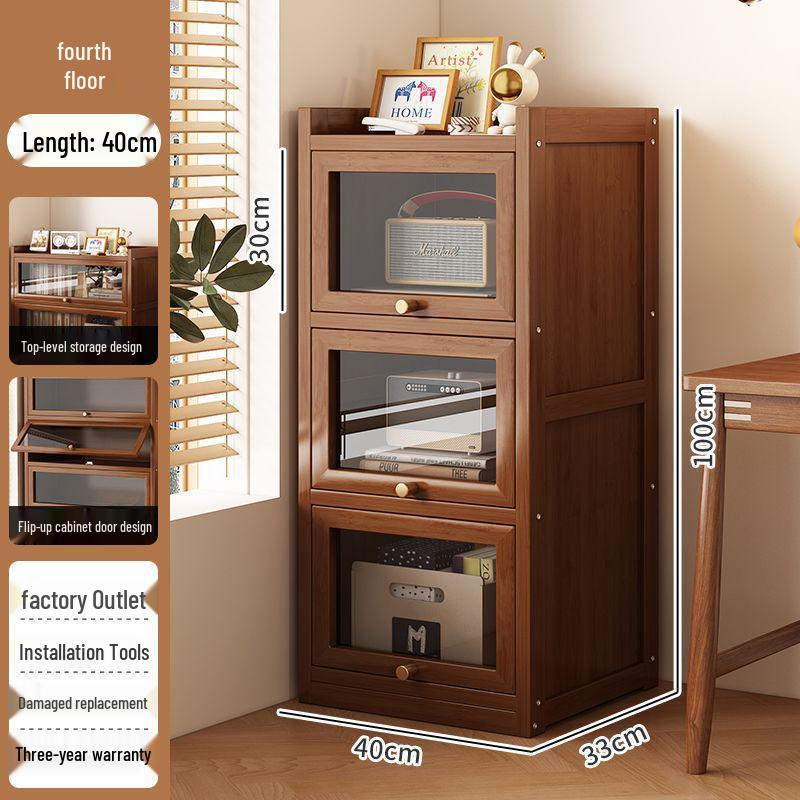 Floor-Standing Bookshelf for Students and Children - Compact Storage Cabinet for Small Apartment Living Rooms