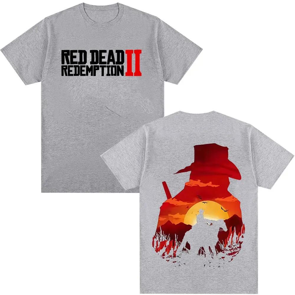 Red Dead Redemption 2 Hráčska Grafické Tričká Pánske Dámske Gotické Tričko s Krátkym Rukávom Y2K Móda Vysoko Kvalitné Bavlnené Tričko