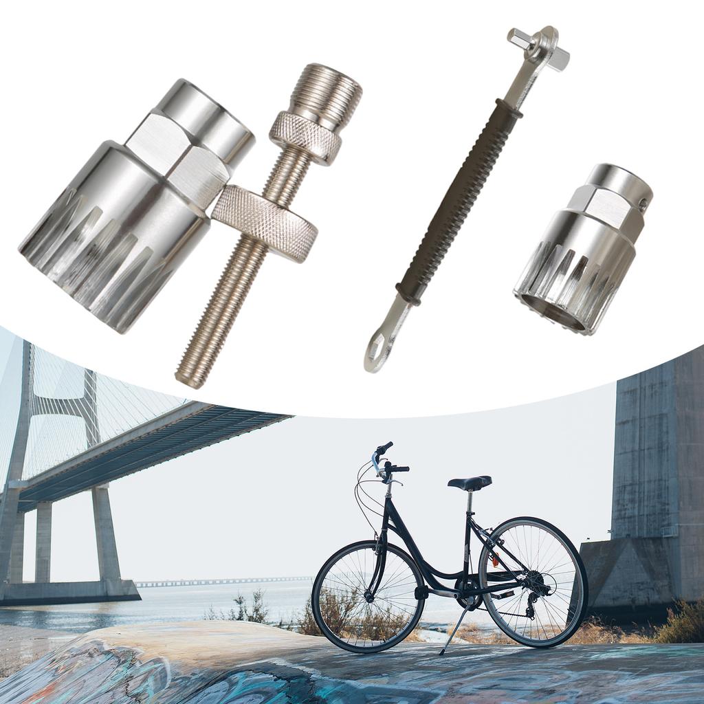 Bike Cassette Removal Tool Bicycles Bottom Bracket Removal Sleeve Tool Bike Cassette Lockring Tool for Repairing Bikes