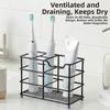 Non-Slip Metal Toothbrush Holder Stable Countertop Storage Rack  Bathroom Accessories
