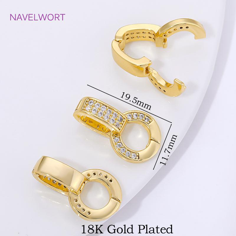 

1/2Pcs 18K Gold Plated Brass Pendant Bail Clasp,Bails For Jewellery,With Zircon Charms Connector Clasps,DIY Necklace Accessories 1 piece