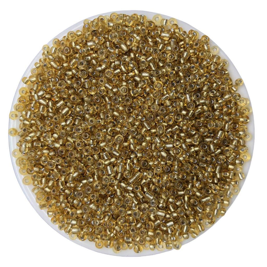 Solid Color 2/3/4mm Glass Seed Beads, Silver Lined, Dyed AB Cream, Round for Handmade Beading & Bracelets.