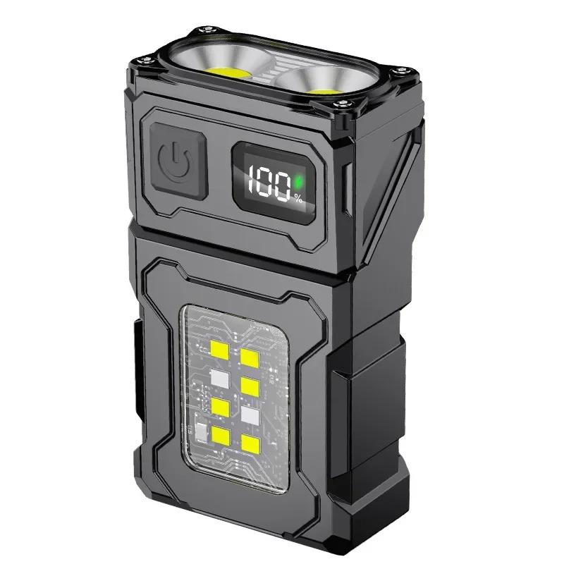 Ultra Portable COB Work Light Magnetic Attachment Dual Head Flexible Lamp USB-C Charging 8 Modes Waterproof Outdoor