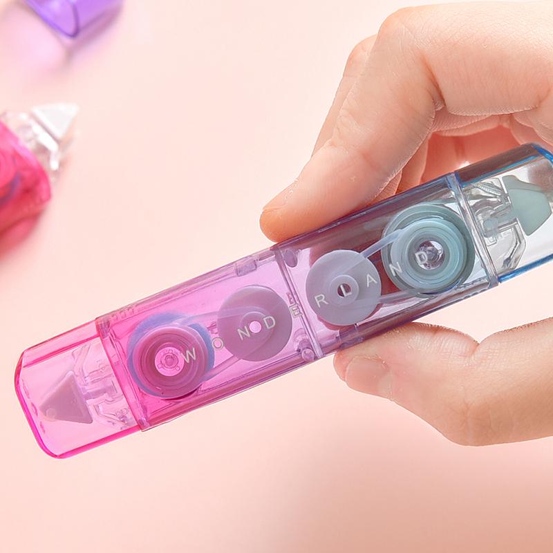 1pcs Gradual Color Correction Tape & Glue Tape Rainbow Design 2 In 1 Dual-side Correcting & Adhesive F7414