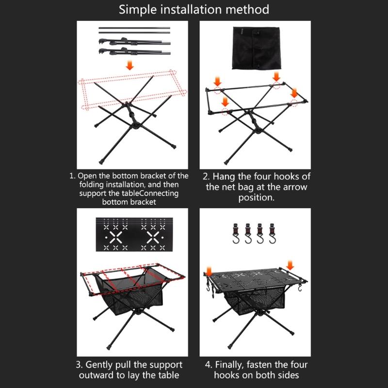 Foldable Camping Table Lightweight Folding Table Picnic Desk for Fishing BBQ