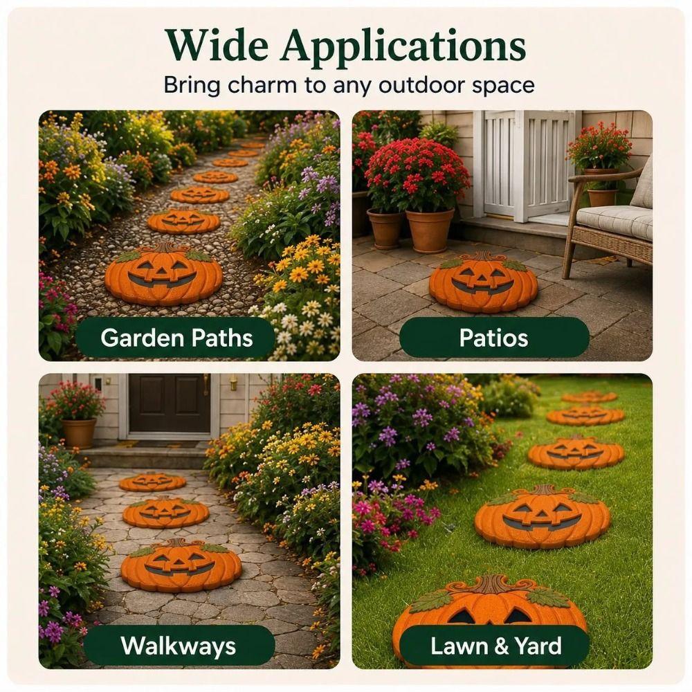 Reusable Pumpkin Stepping Stone Mold Concrete Casting Path Paver Mold DIY Cement Mold Halloween