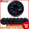 AD 40-120 Celsius Degree 52mm Water Temp Gauge with Water Temperature Sensor 7 Color Backlight LED Smoke Face 12v Car Meter