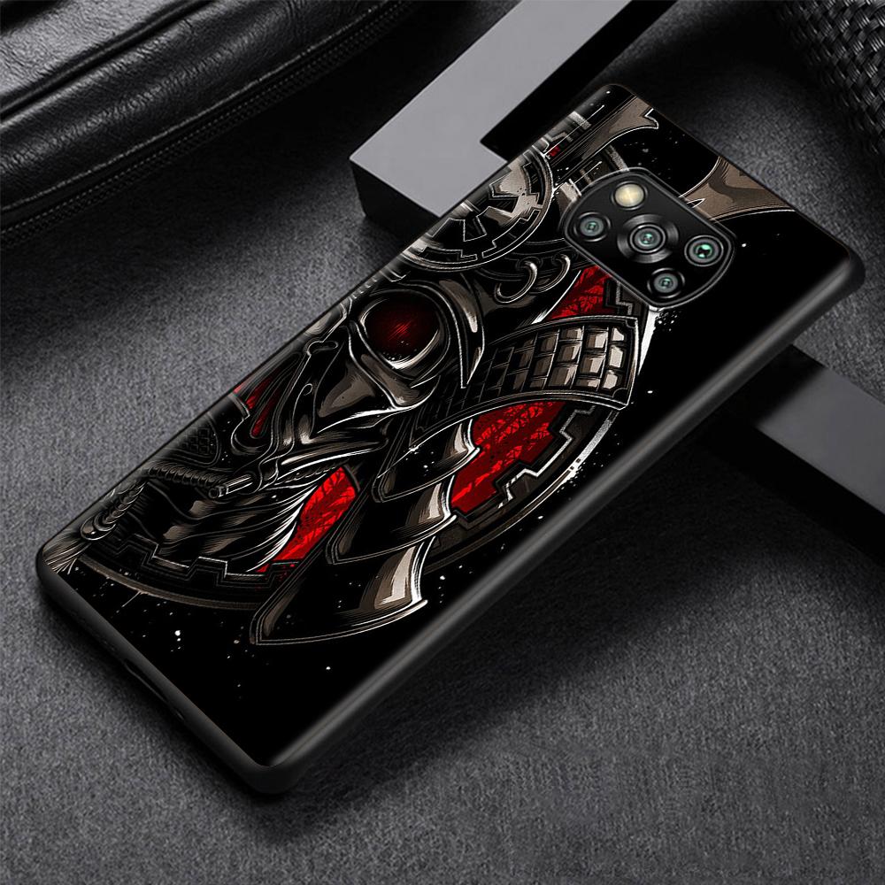Fashion Samurai Demon Case for Xiaomi Poco X3 NFC M3 M4 Pocophone F1 F3 Redmi Note 9s 9 8 10 Pro Black Soft Phone Cover Coque