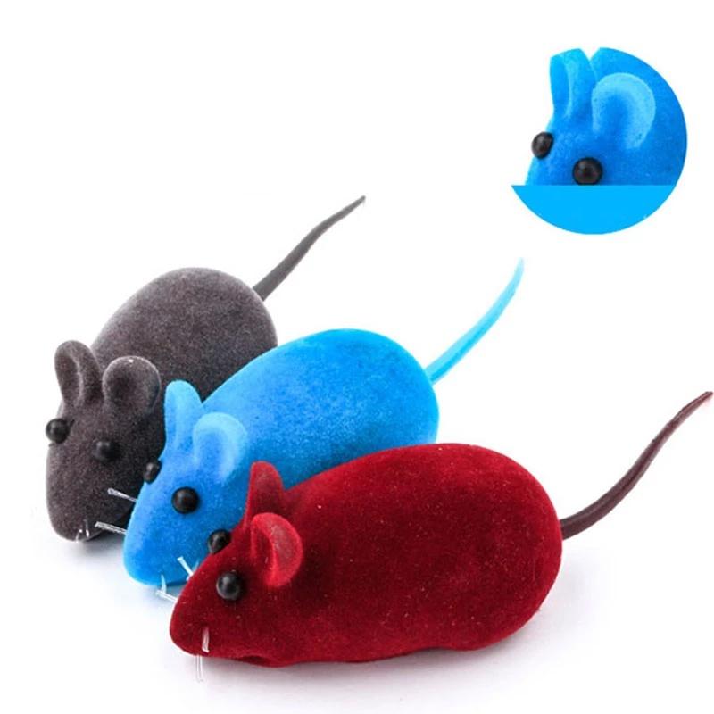 1PC Funny Pet Cat Kitten Play Toys False Mouse Rat Squeak Noise Sound Color Random Simulation Rat Pet Supplies