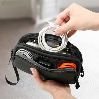 Portable Multilayer Travel Cable Bag Waterproof Anti-lost Digital Storage Pouch Large Capacity Shockproof Cable Organizer