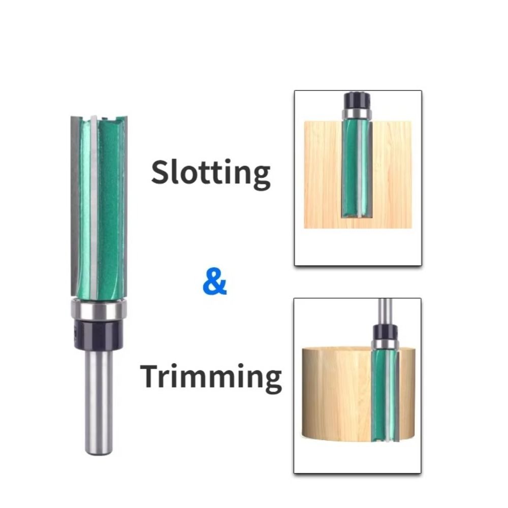 8/12mm Carpenter Milling Cutter Straight Trimmer Bits Durable Woodworking Router Bit