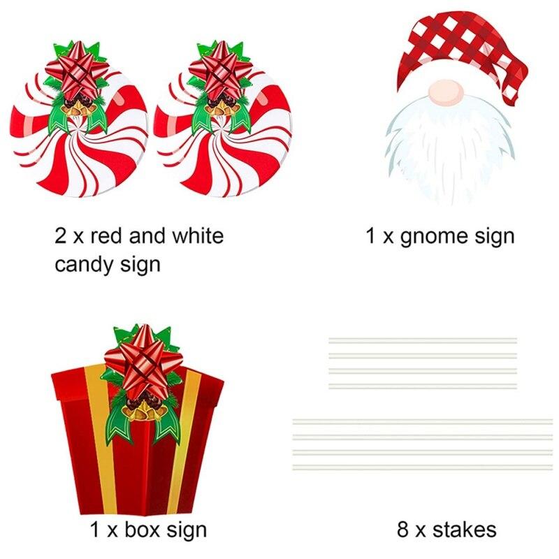 4pcs Christmas Yard Signs Stakes Decorations Patio Winter Ornaments