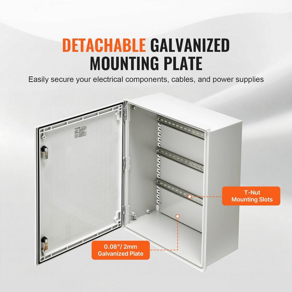 Fiberglass Enclosure Electrical Enclosure Box 19.7 x 15.7 x7.9" Wall Mount