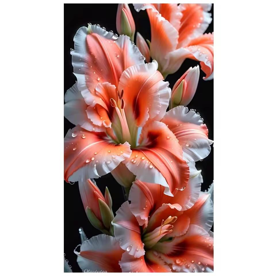 

Алмазная живопись своими руками, большой размер, гигантские цветущие красочные цветы, лилии, алмазная вышивка, полная выкладка квадратными/круглыми стразами, 5D вышивка крестом Full Round 30x60CM