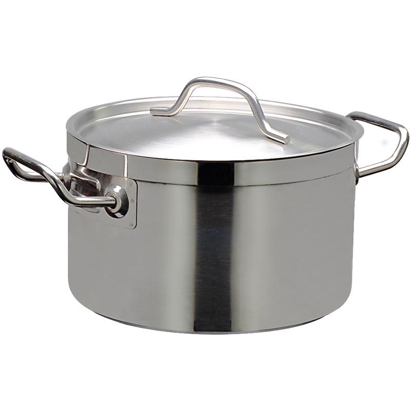 Thickened Large Capacity Stainless Steel Stock Pot with Lid and Double Ears