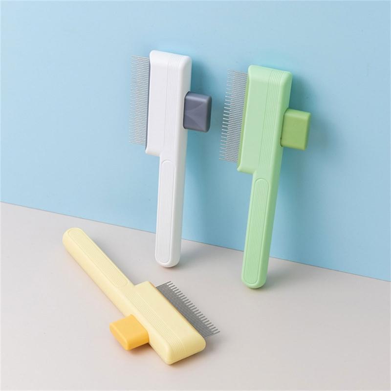 SelfCleaning Pet Detangling Brush Fine Teeth Hair Comb For Small to Large Dog Loose Furs Deshedding Grooming Tool 2pcs