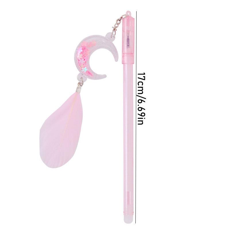 15Pcs Moon Pendant Neutral Pen Plastic Smooth Writing No Ink Leakage Portable for Students Teachers Office Creative Cartoon School Student Supplies