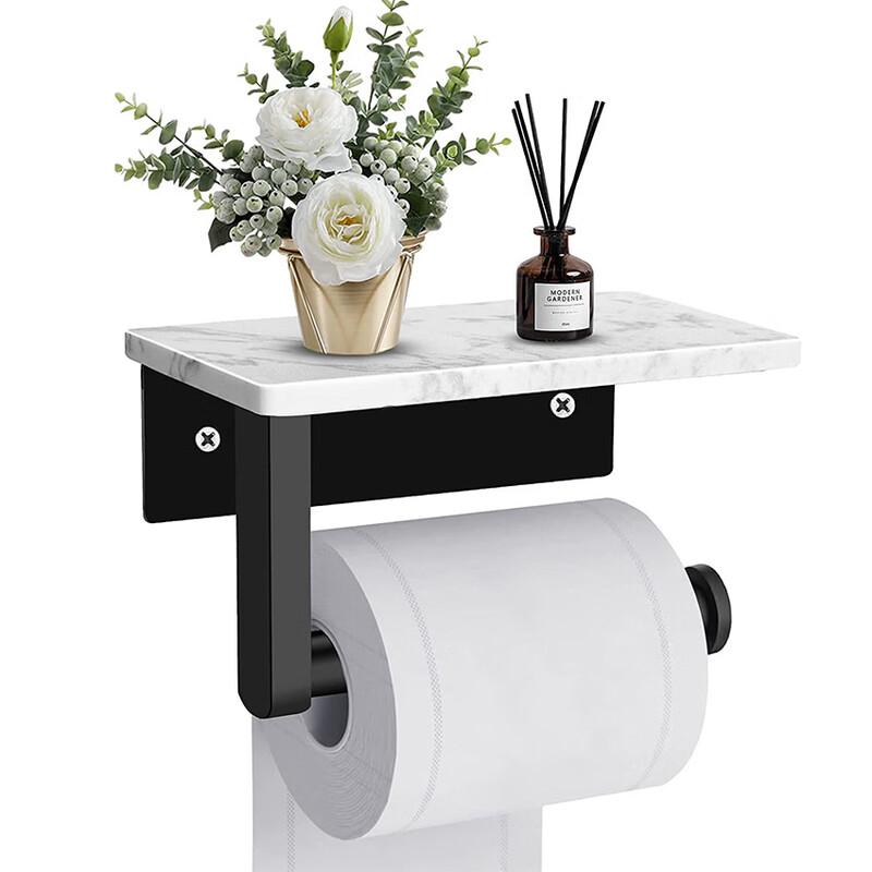 cmaos Stainless Steel Bathroom Tissue Holder with Phone Shelf