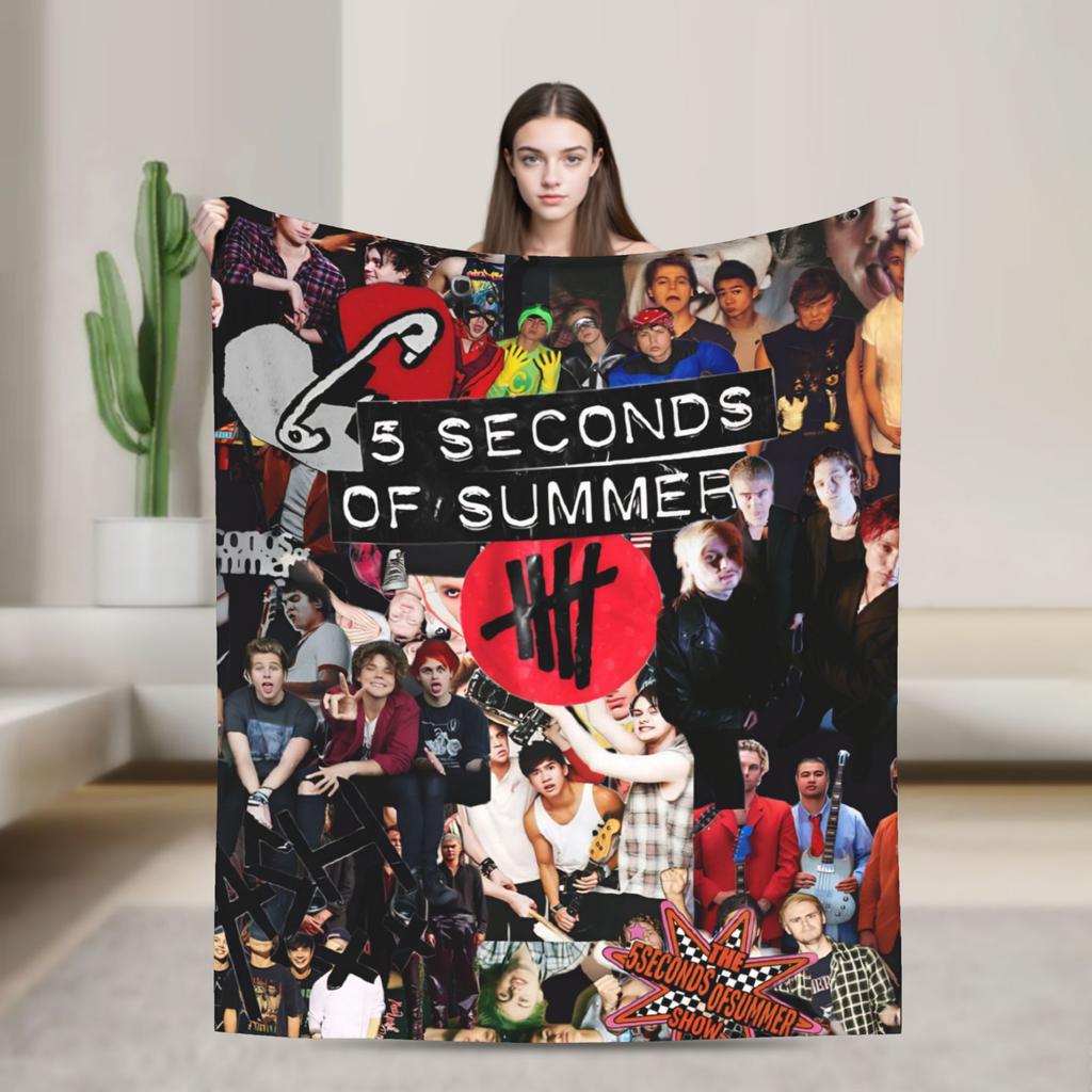 Michael Clifford 5 Second Blanket  Soft Novelty Plush Bedding Throws For Couch Chair Camping Flannel Bedspread Bed Cover