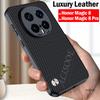 Leather Funda for Honor Magic 8 Pro / Magic8 7 Lite Case Cover Fashion Fiber Texture PU-Leather Protection Shockproof Back Capa